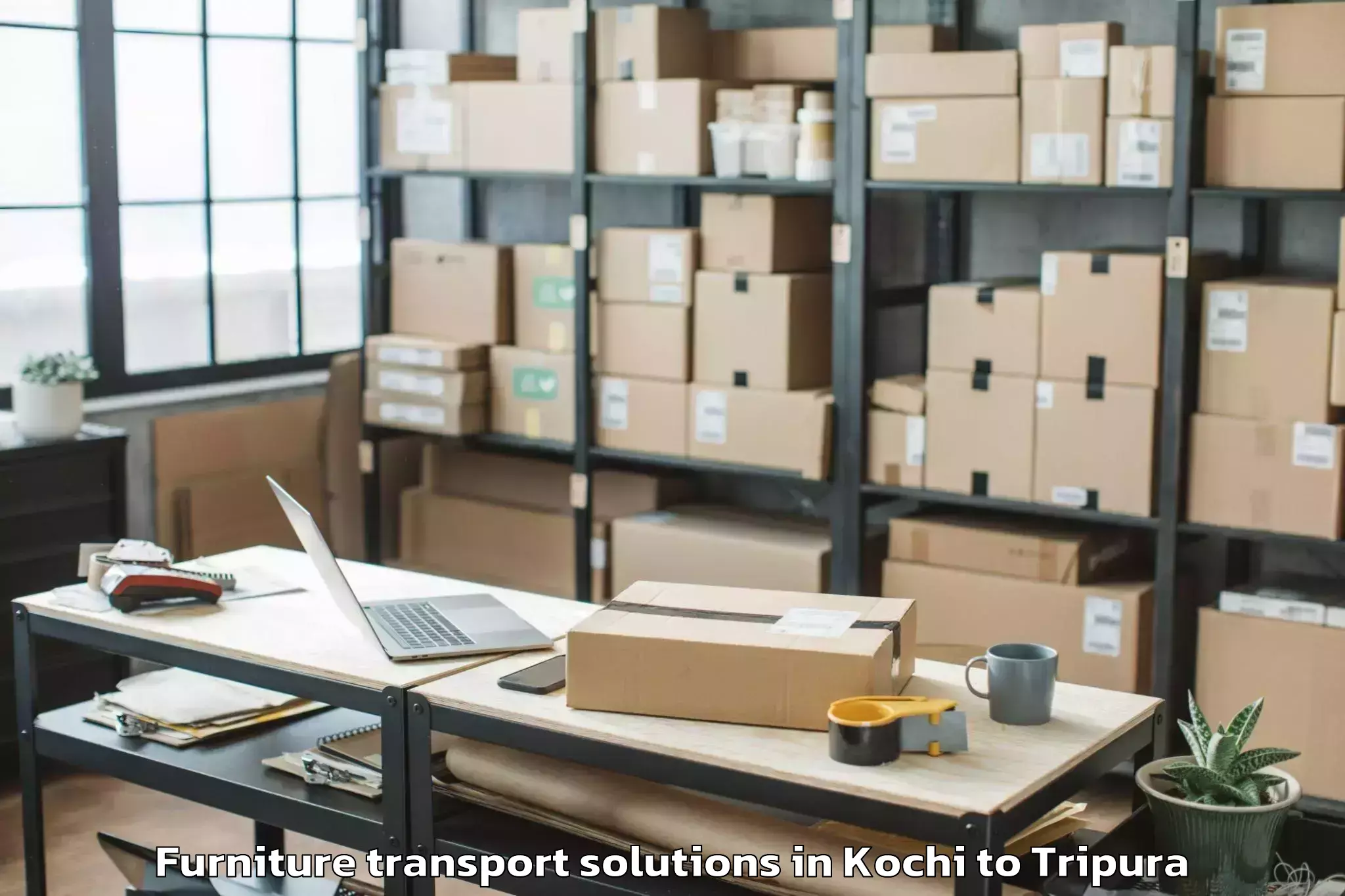 Top Kochi to Hrishyamukh Furniture Transport Solutions Available